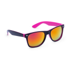 Lunettes de soleil avec monture bicolore et verres effet miroir couleur fuchsia première vue