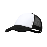 Casquette trucker en polyester 5 panneaux avec fermeture ajustable couleur noir première vue
