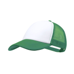 Casquette trucker en polyester 5 panneaux avec fermeture ajustable couleur vert première vue