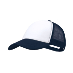 Casquette trucker en polyester 5 panneaux avec fermeture ajustable couleur bleu marine première vue
