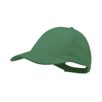 Casquette 6 panneaux en coton peigné avec fermeture velcro couleur vert deuxième vue