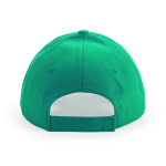 Casquette 6 panneaux en coton peigné avec fermeture velcro couleur vert cinquième vue