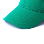 Casquette 6 panneaux en coton peigné avec fermeture velcro couleur vert première vue