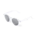 Lunettes de soleil avec des verres noirs et ronds UV400 couleur blanc deuxième vue