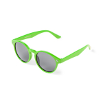 Lunettes de soleil avec des verres noirs et ronds UV400 couleur vert première vue