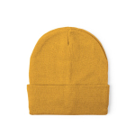 Bonnet en tricot extensible avec revers à personnaliser couleur jaune deuxième vue