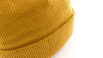 Bonnet en tricot extensible avec revers à personnaliser couleur jaune quatrième vue