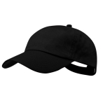 Casquette 5 panneaux en coton avec velcro en plusieurs coloris couleur noir première vue