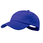 Casquette 5 panneaux en coton avec velcro en plusieurs coloris couleur bleu première vue
