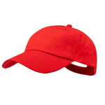 Casquette 5 panneaux en coton avec velcro en plusieurs coloris couleur rouge première vue