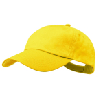 Casquette 5 panneaux en coton avec velcro en plusieurs coloris couleur jaune première vue