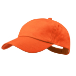 Casquette 5 panneaux en coton avec velcro en plusieurs coloris couleur orange première vue