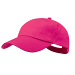 Casquette 5 panneaux en coton avec velcro en plusieurs coloris couleur fuchsia première vue