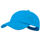 Casquette 5 panneaux en coton avec velcro en plusieurs coloris couleur bleu ciel première vue