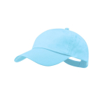 Casquette 5 panneaux en coton avec velcro en plusieurs coloris couleur bleu pastel première vue