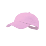 Casquette 5 panneaux en coton avec velcro en plusieurs coloris couleur rose pastel première vue