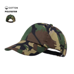 Casquette 5 panneaux en coton et polyester avec design camouflage couleur camouflage