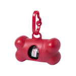 Distributeur de 15 sacs pour animaux en forme d’os couleur rouge première vue