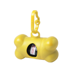 Distributeur de 15 sacs pour animaux en forme d’os couleur jaune première vue