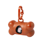 Distributeur de 15 sacs pour animaux en forme d’os couleur orange première vue