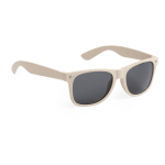 Lunettes de soleil en fibre de bambou avec verres noirs UV400 couleur naturel première vue