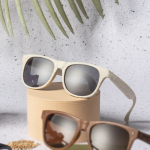 Lunettes de soleil en fibre de bambou avec verres noirs UV400