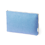 Housse rembourrée pour ordinateur en coton recyclé certifié GRS 15'' couleur bleu première vue