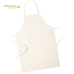 Tablier ajustable en coton biologique avec poche frontale 140 g/m² deuxième vue