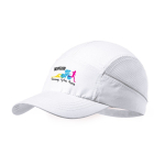 Casquette de sport en microfibre avec filet sur les côtés couleur blanc première vue