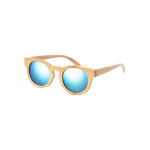 Lunettes en bambou avec verres miroir dans un sac à cordon couleur bois