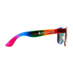 Lunettes de soleil rétro aux couleurs arc-en-ciel UV400 couleur multicolore vue avec impression sérigraphique