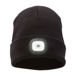 Bonnet côtelé extensible avec LED frontale 92 g/m² couleur noir