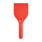 Grattoir à glace grand format en plastique recyclé avec manche couleur rouge deuxième vue frontale