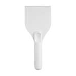 Grattoir à glace grand format en plastique recyclé avec manche couleur blanc deuxième vue frontale