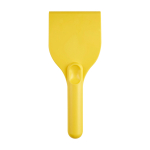 Grattoir à glace grand format en plastique recyclé avec manche couleur jaune deuxième vue frontale