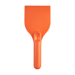 Grattoir à glace grand format en plastique recyclé avec manche couleur orange deuxième vue frontale