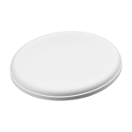 Frisbee rond en plastique recyclé avec finition mouchetée couleur blanc