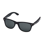 Lunettes de soleil rétro avec branches en bambou et revêtement noir couleur noir