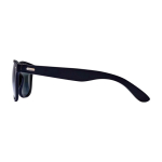Lunettes de soleil rétro avec branches en bambou et revêtement noir couleur noir vue latérale