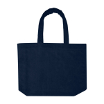 Sac tote de plage finition douce avec grand compartiment couleur bleu marine deuxième vue frontale