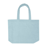 Sac tote de plage finition douce avec grand compartiment couleur bleu pastel deuxième vue frontale