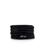 Cache-cou multifonction en polyester lavable en machine couleur noir avec zone d'impression