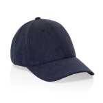 Casquette 6 panneaux en coton recyclé avec tissu chiné 200 g/m² couleur bleu marine