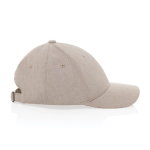 Casquette 6 panneaux en coton recyclé avec tissu chiné 200 g/m² couleur blanc cassé troisième vue
