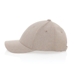 Casquette 6 panneaux en coton recyclé avec tissu chiné 200 g/m² couleur blanc cassé quatrième vue