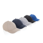 Casquette 6 panneaux en coton recyclé avec tissu chiné 200 g/m² couleur blanc cassé vue générale