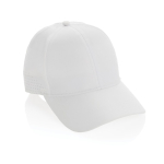 Casquette de sport en RPET avec 6 panneaux et boucle arrière couleur blanc