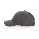 Casquette de sport en RPET avec 6 panneaux et boucle arrière couleur gris quatrième vue