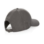 Casquette de sport en RPET avec 6 panneaux et boucle arrière couleur gris cinquième vue
