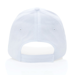 Casquette 6 panneaux en coton recyclé avec fermeture velcro 190 g/m² couleur blanc quatrième vue